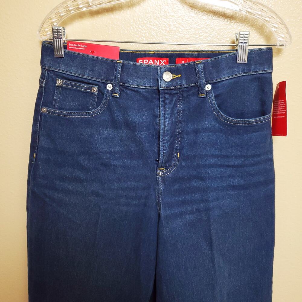 SPANX Denim SPANXshape Authentic 360 Wide Leg Dark Wash Jeans - Picture 3 of 12